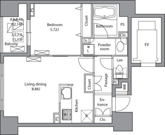 レジディア神田岩本町の物件間取画像
